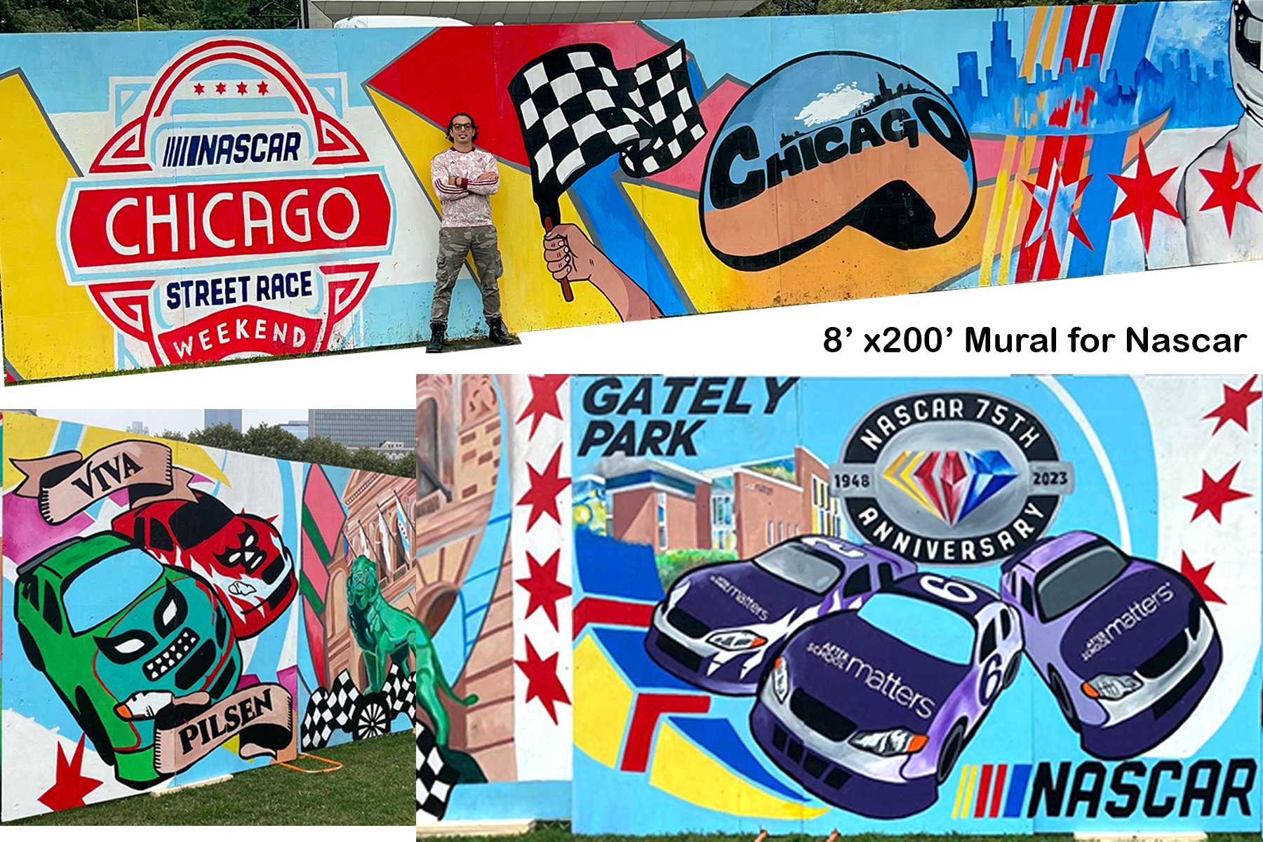 NASCAR Chicago Street Race Mural 2023