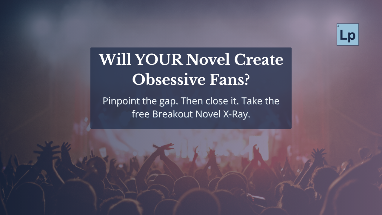 Social sharing banner for the Breakout Novel X-Ray showing a concert crowd with the headline Will YOUR Novel Create Obsessive Fans?