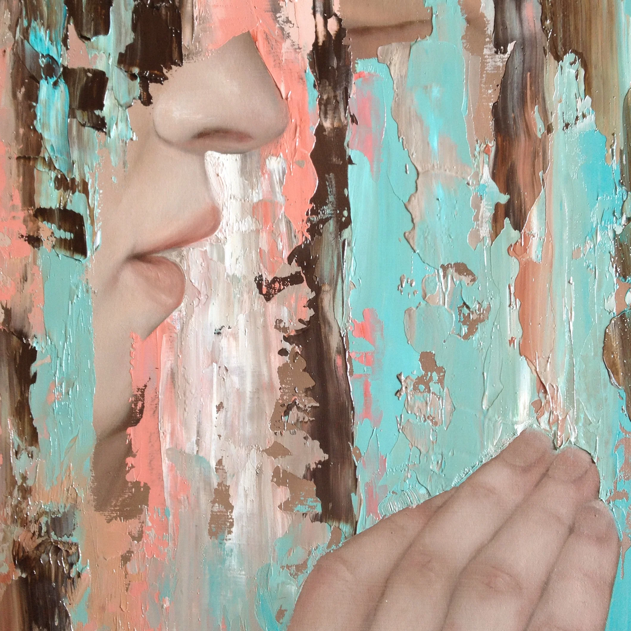 Intimates Series IV, oil on board, 150 x 150mm SOLD