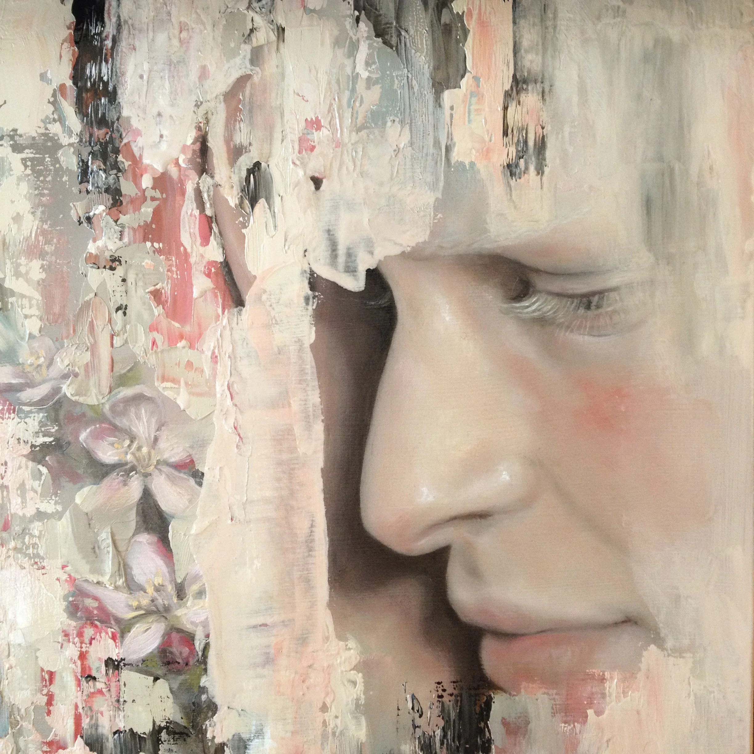 Intimates Series III, oil on board, 150 x 150mm (still pretty small!) SOLD