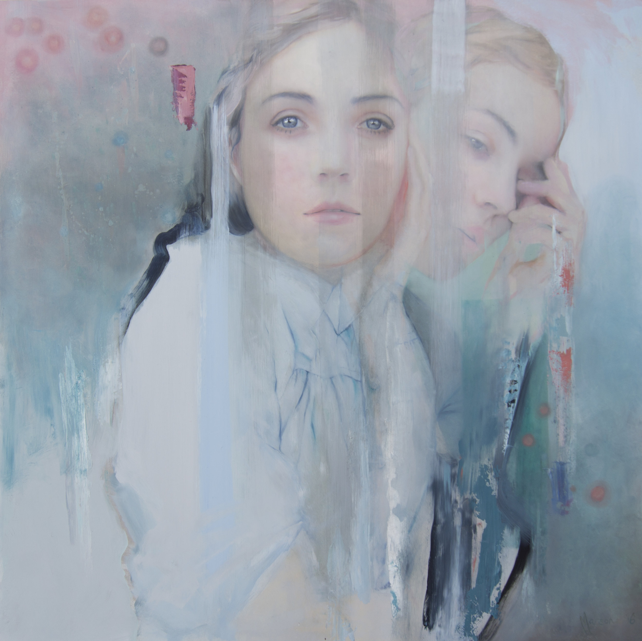 The Delicacies of The Feminine oil on aluminium 900 x 900mm 36 x 36” framed The undercurrents of my emotions beneath, barely reveal ripples on the surface. But the clues to who I am lie exposed like road maps, if you’re willing to look with eyes that don't assume they already know.