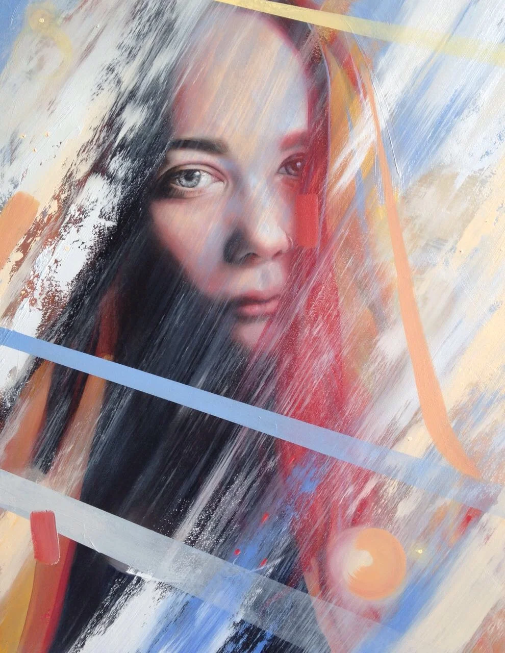 Flash Point, oil on board, 540 x 740mm (21 1/4” x 21 1/4”) framed 