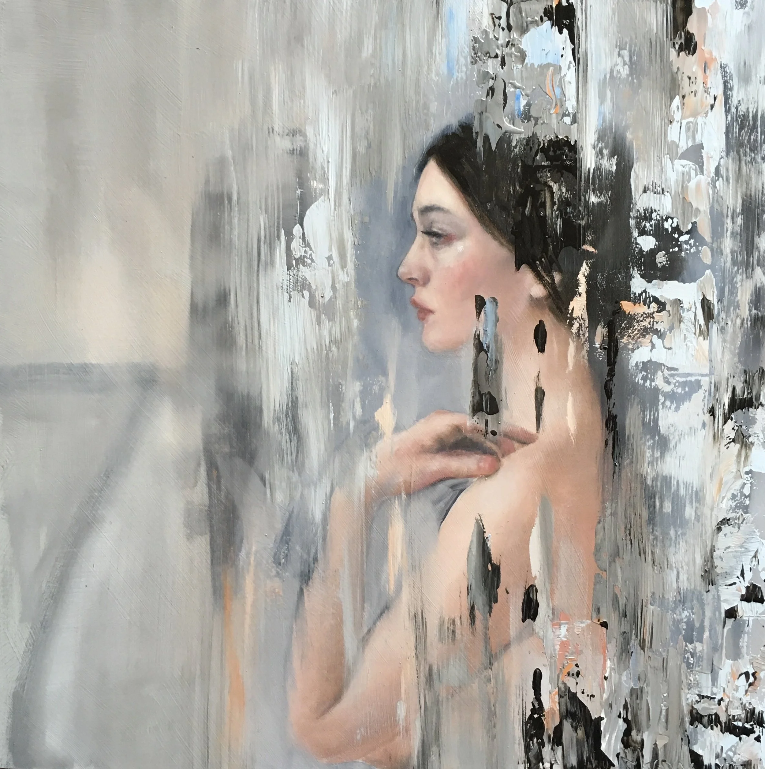 Let It Rain, oil on board, 300 x 300mm