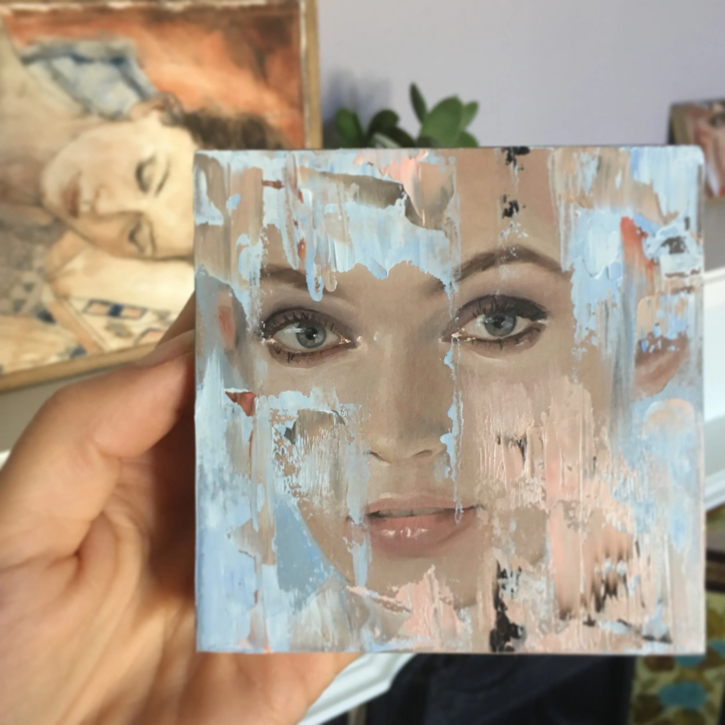 Tiny Work Tuesday 1, oil on board, 100x100mm (4x4") available here