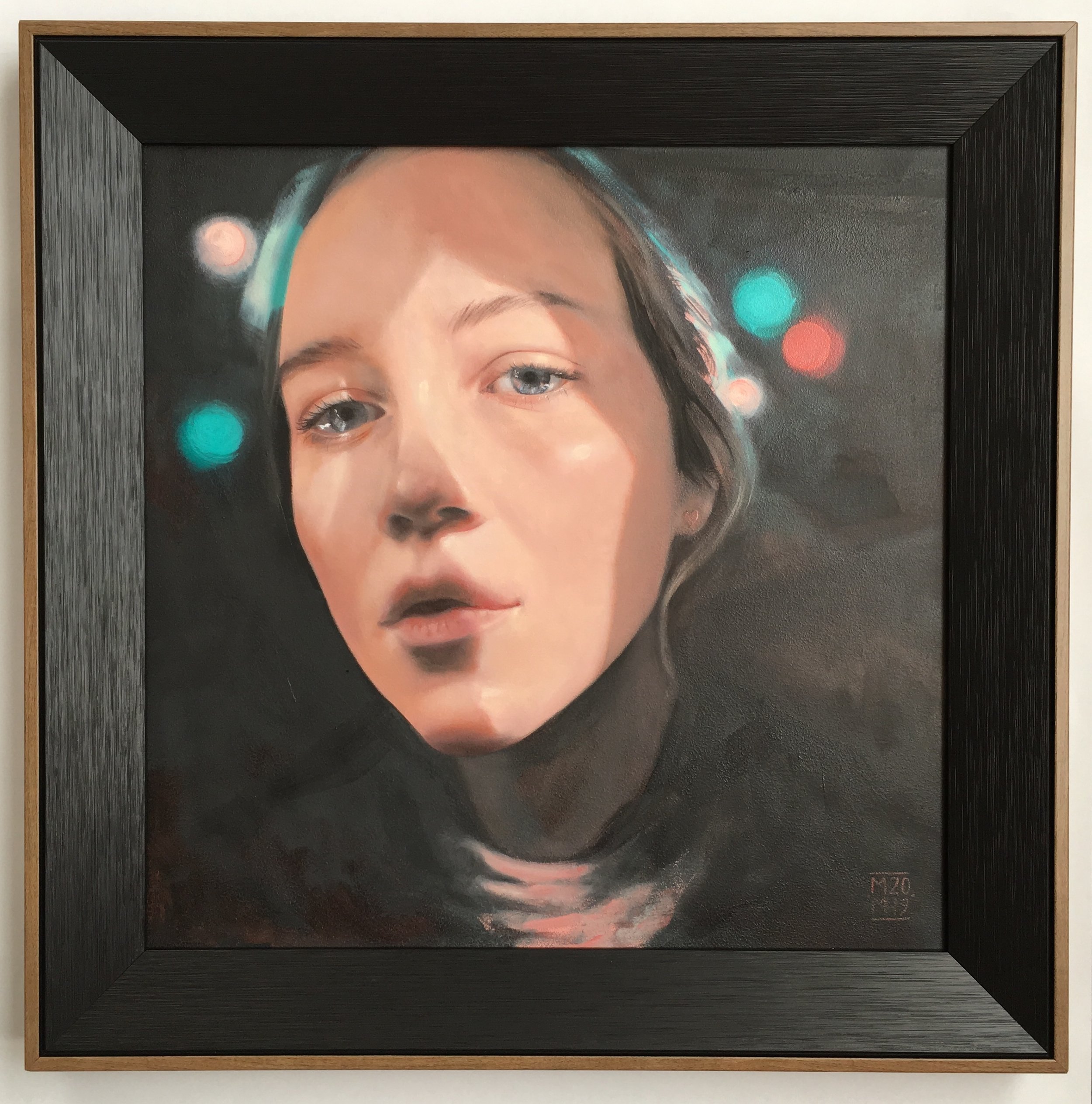 Into The Light 2019 oil on panel 300 x 300mm (390 x 390mm framed size) NZ$2200