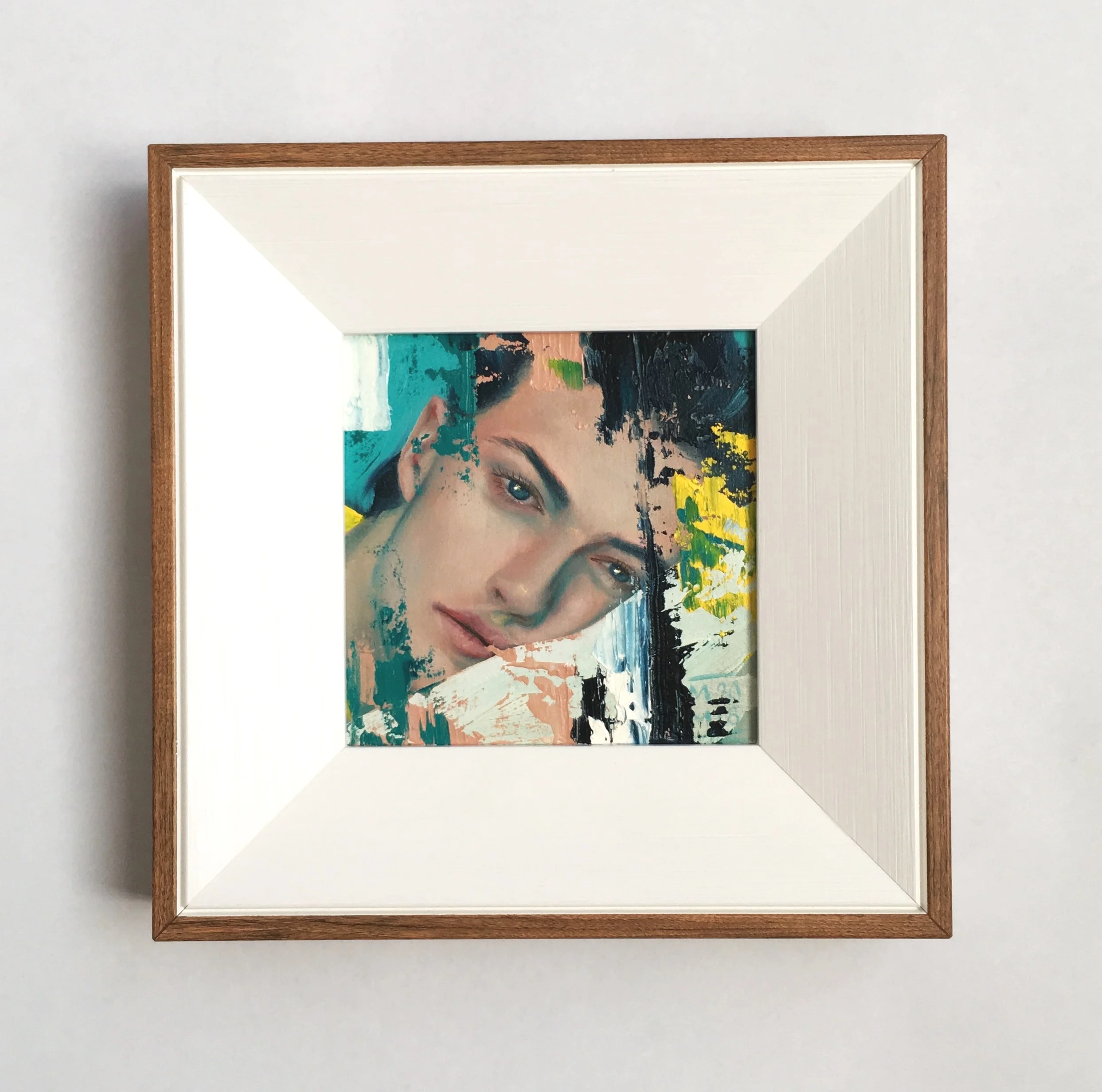 Wide Awake 2 2019 oil on board 100 x 100mm (190 x 190mm framed size) NZ$800