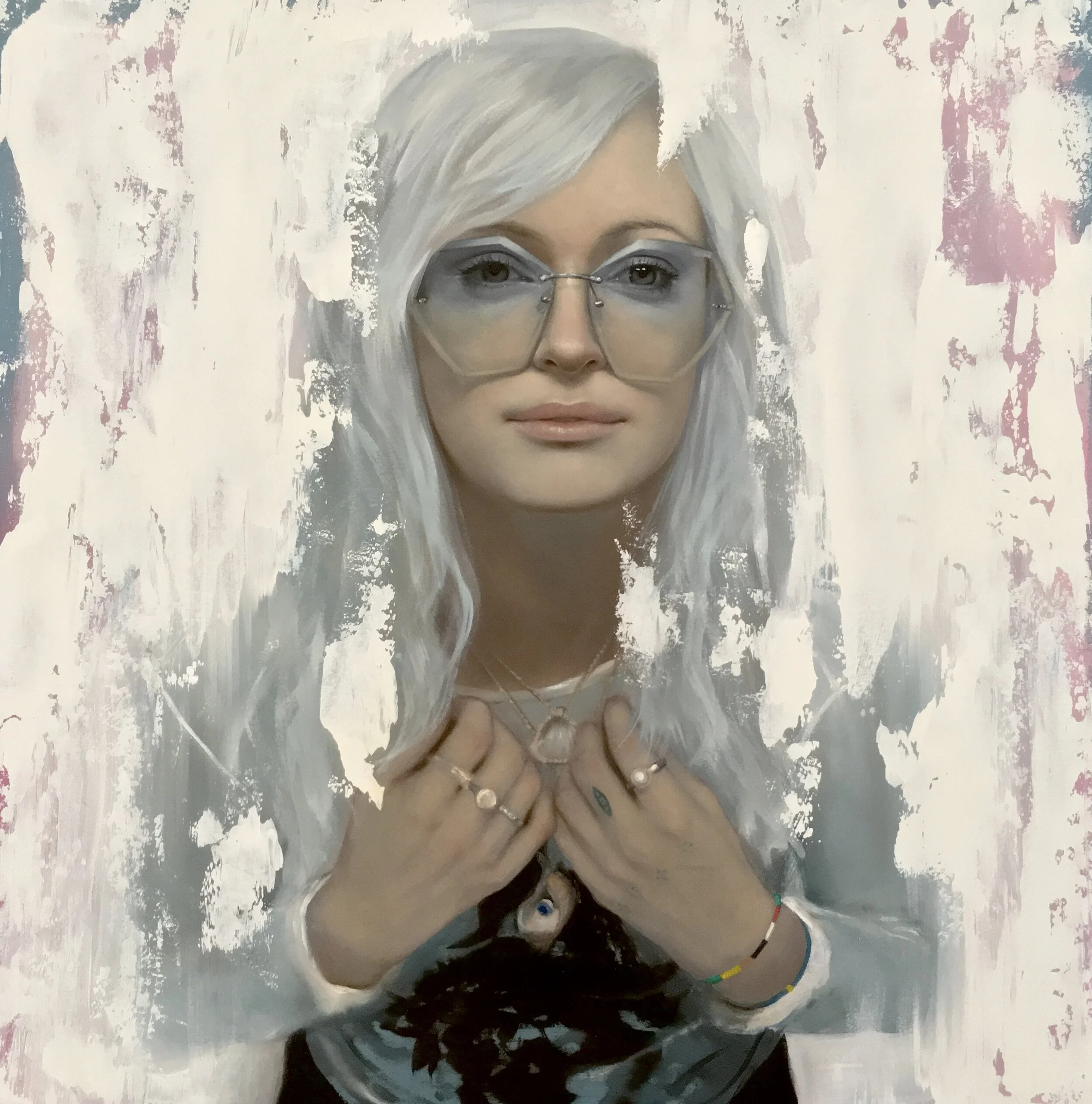   Gina and the dragon 2019   oil on board  350 x350mm  Private Collection 