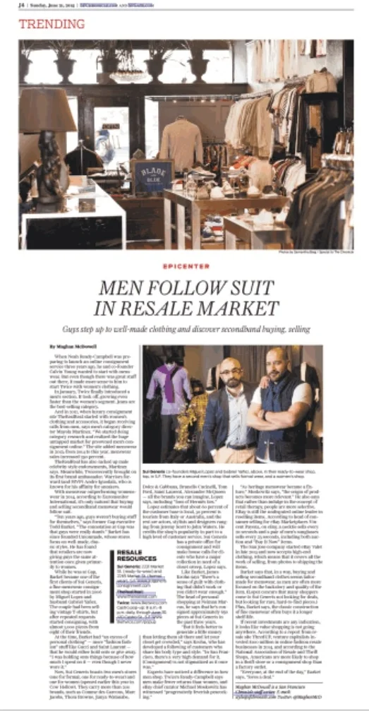 Sui Generis in the San Francisco Chronicle Style Section