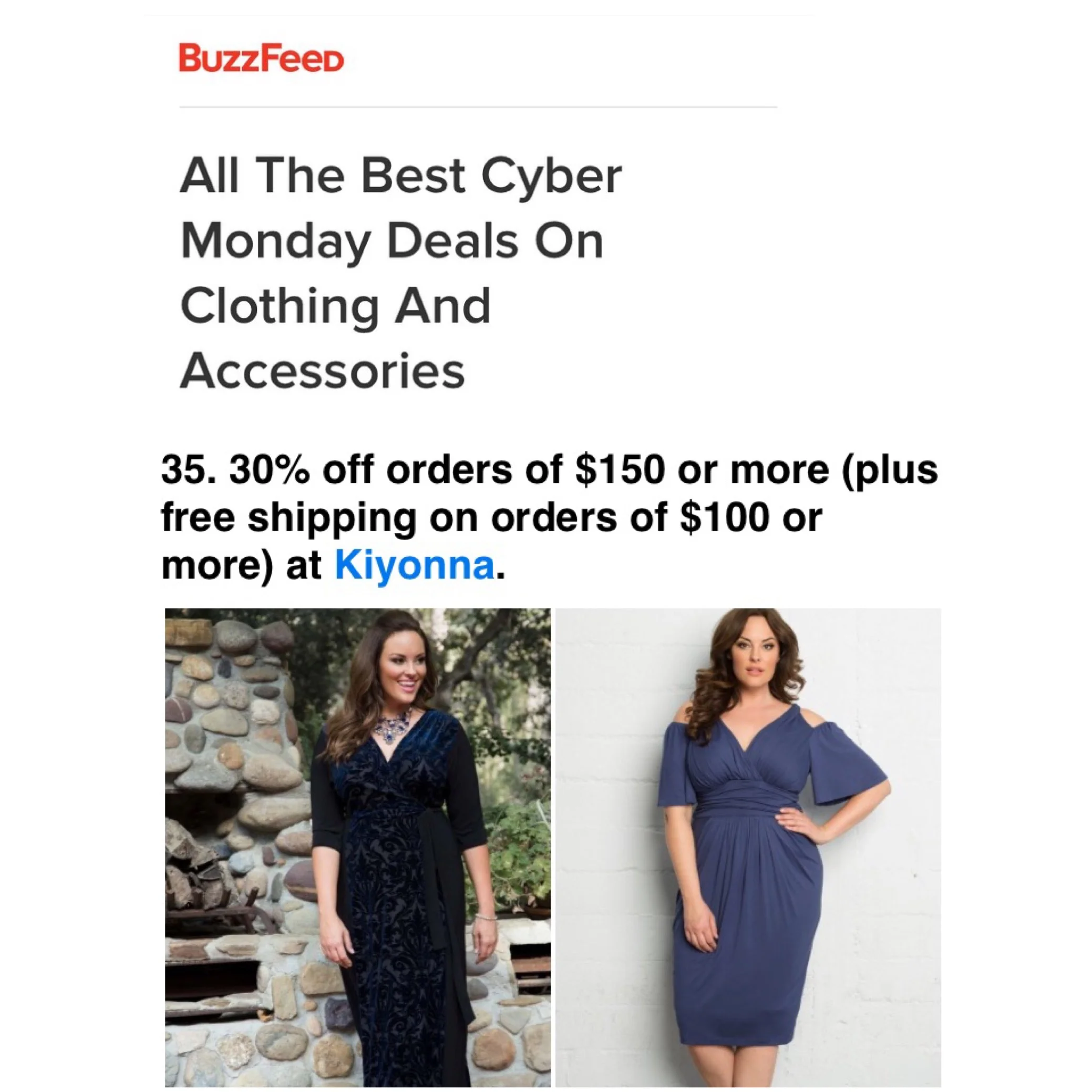 Kiyonna Clothing Featured on Buzzfeed on Cyber Monday