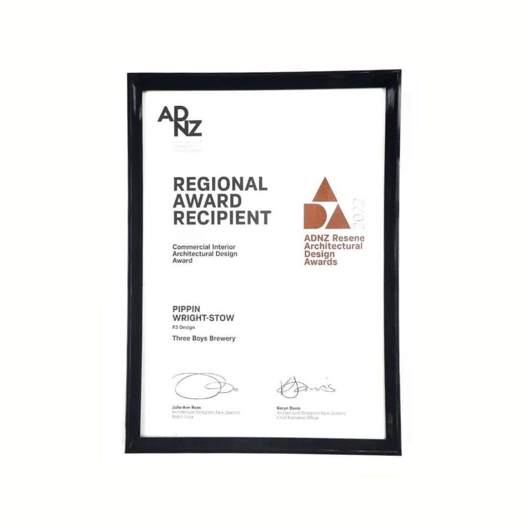 A very exciting Friday night at the Town Hall for F3 Design. Our Three Boys Brewery Fitout was the Regional Award Recipient in the Commercial Interior category at the ADNZ Resene Architectural Design Awards. Many thanks Ralph Bungard and the @threebo