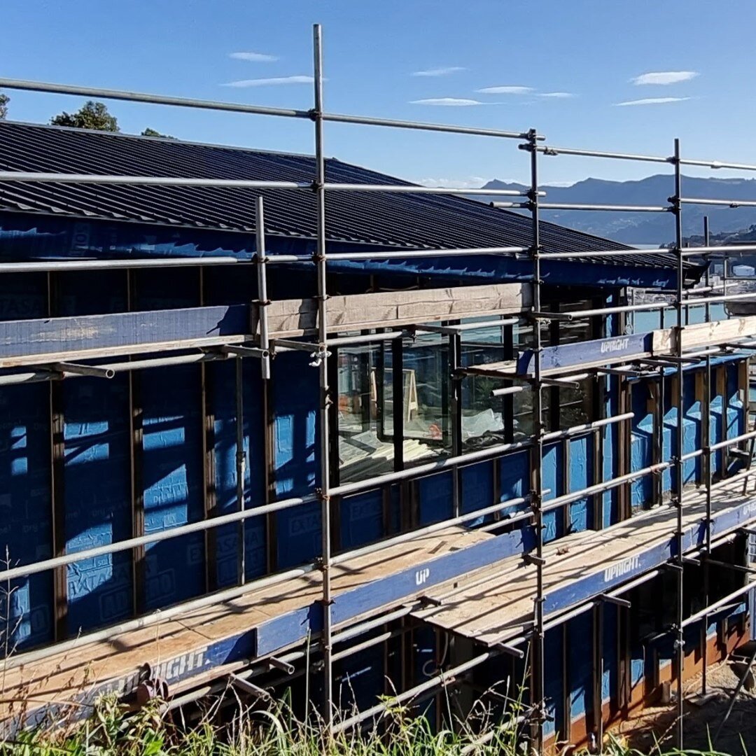 Its still a castle of scaffolding up at Hull House but we are getting excited at the prospect of cladding soon!
.
.
 #christchurch #findadesigner #residentialdesign #buildingdesign #seaside #HullHouse #Marine #lyttelton