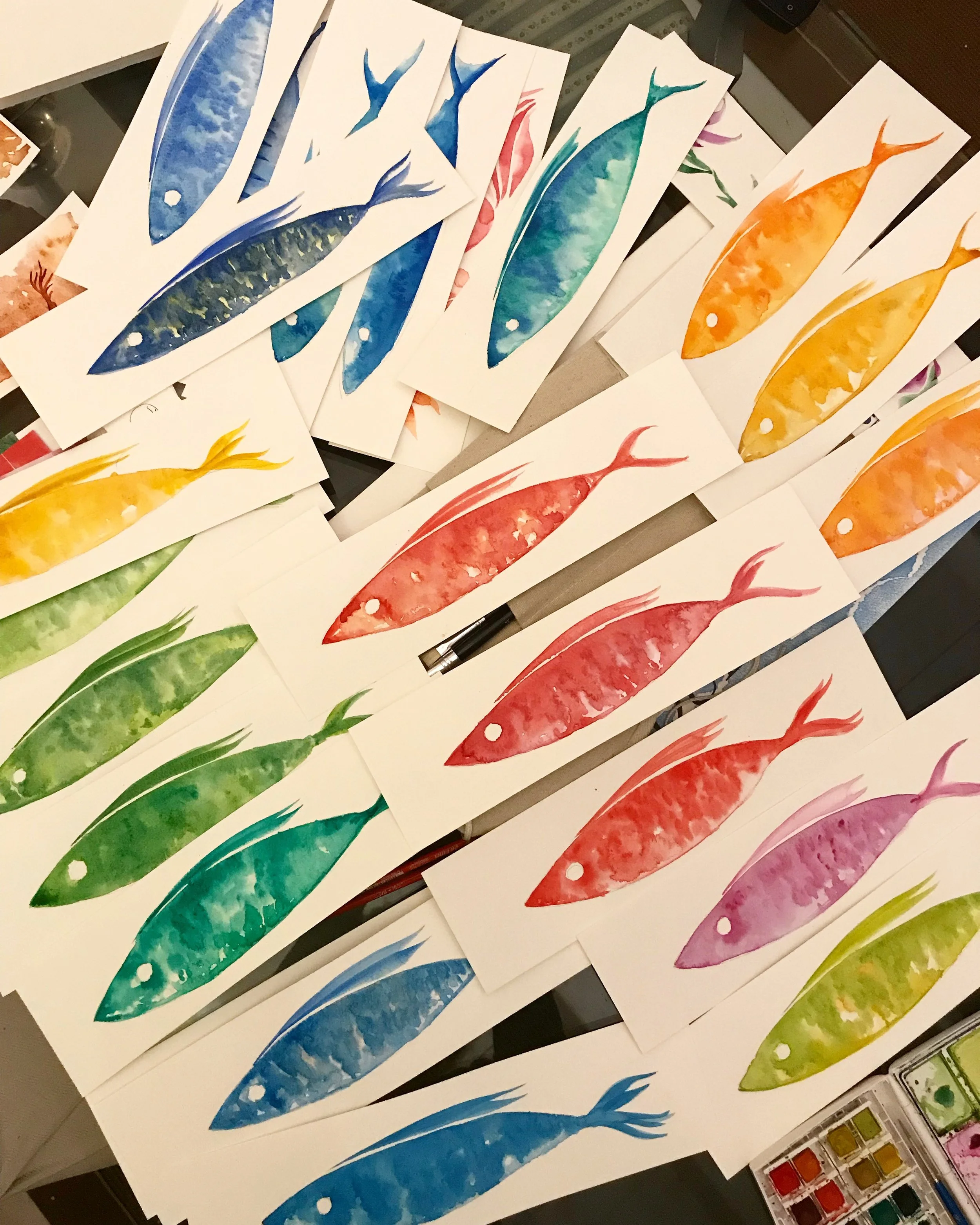 Pesciolini d'acqua colorata - Tutti pezzi originali