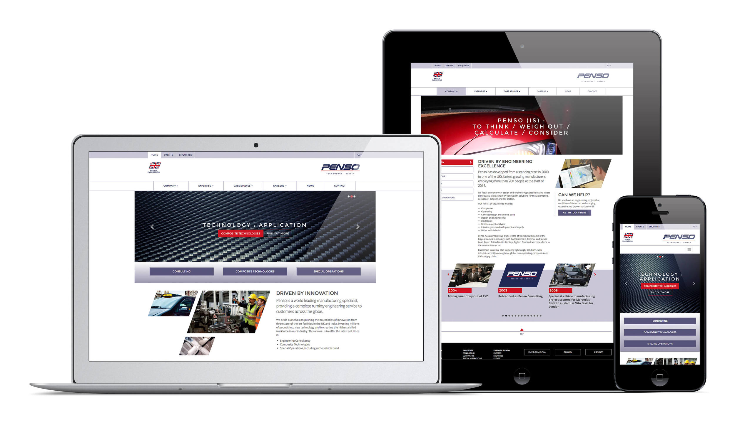 A beautiful, responsive website designed by Create Onsight for Penso.