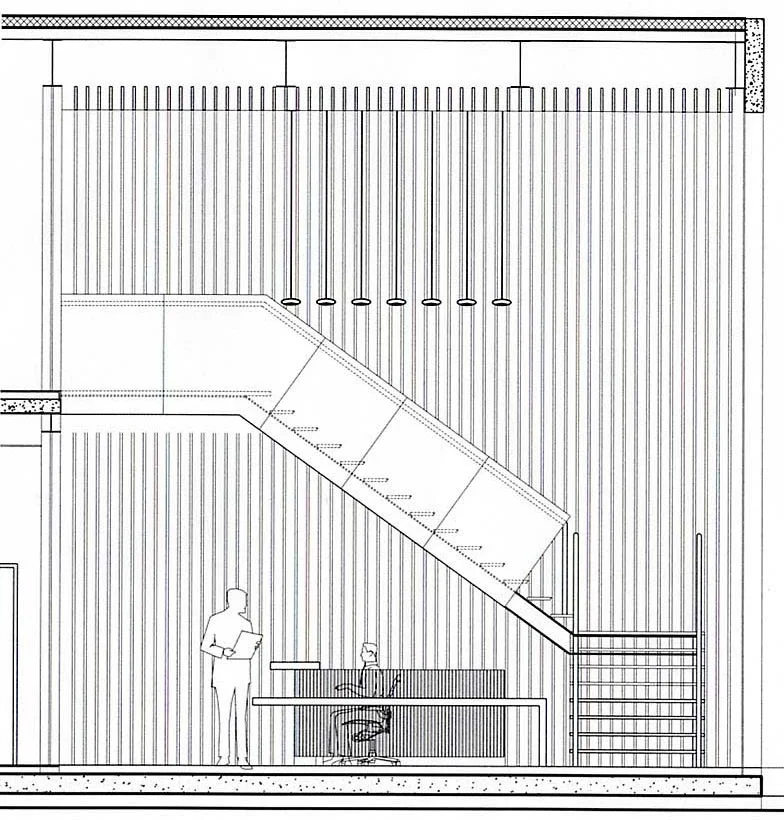 sectional elevation for the proposed reception