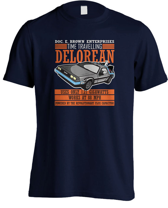 Back to the Future - Doc E Brown Enterprises Time Travelling Delorean T-Shirt - £15.99 plus shipping - click here