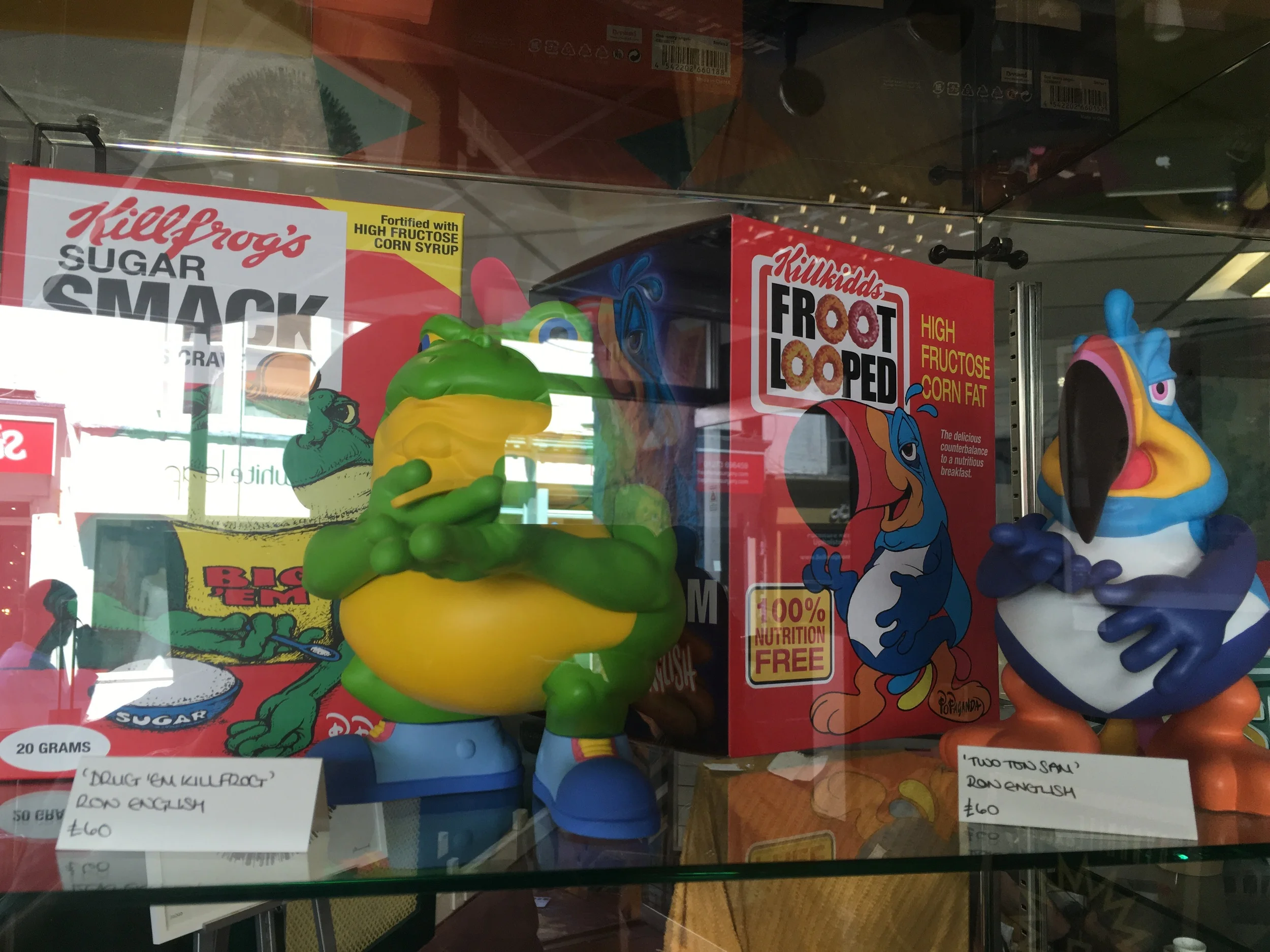 Some of the cool art toys in Dynamite Gallery