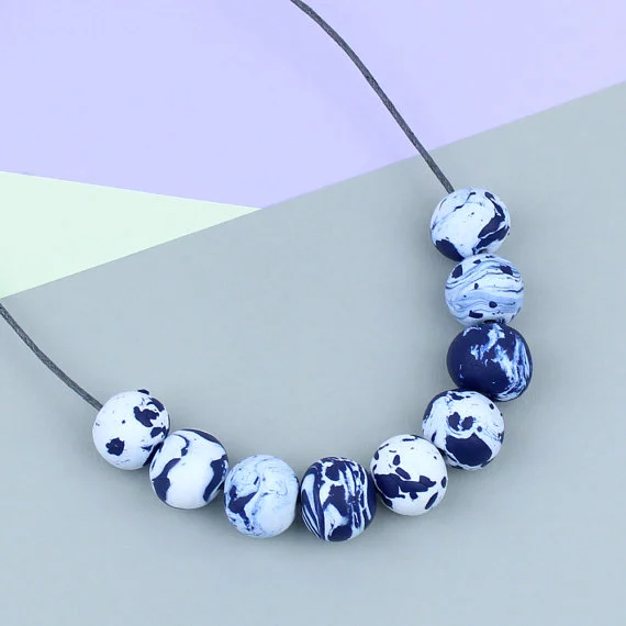 Claudia Made This - Navy Marble Necklace
