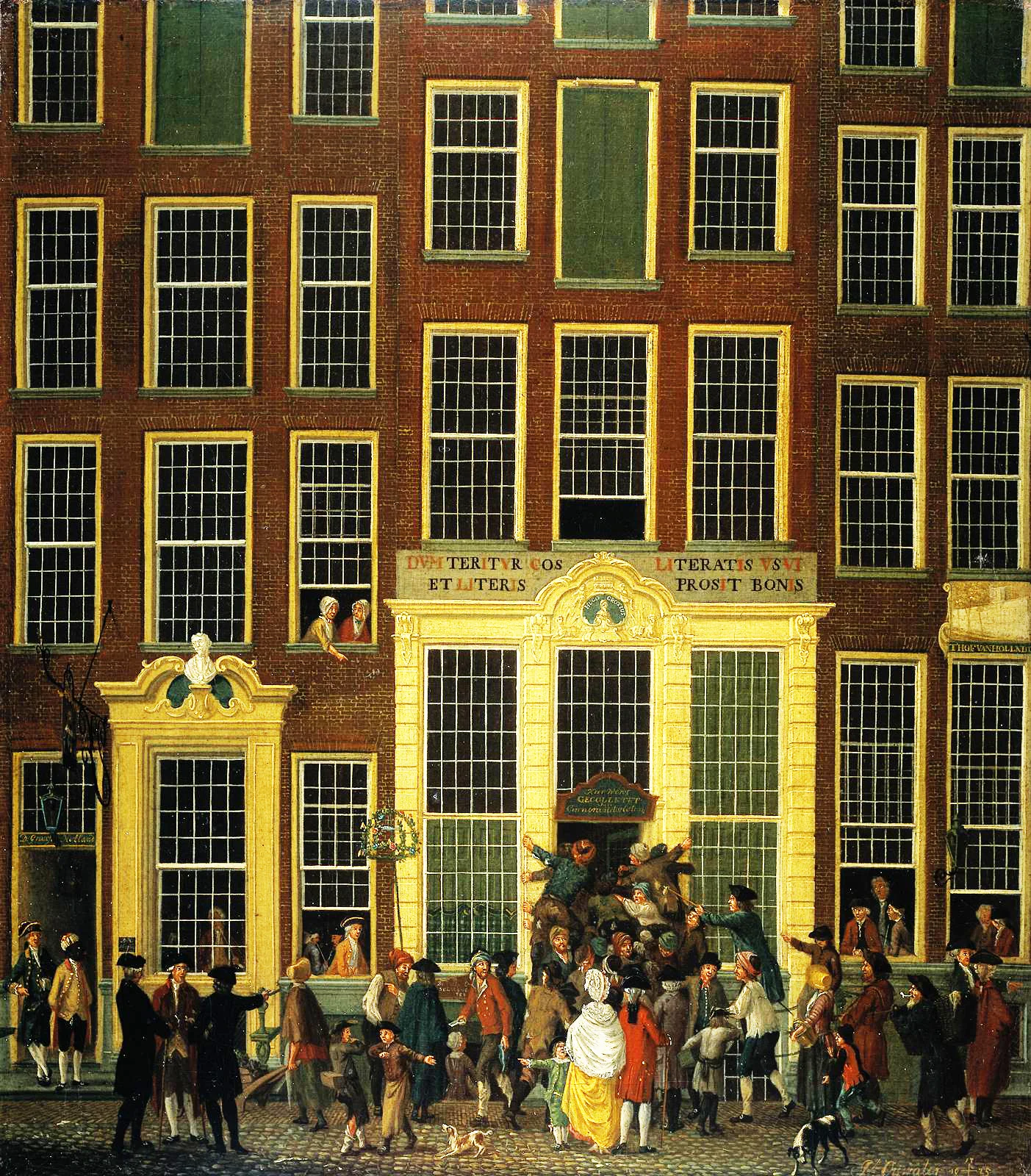 Isaak Ouwater,  The Bookshop and Lottery Agency of Jan de Groot on Kalverstraat in Amsterdam  (1779).