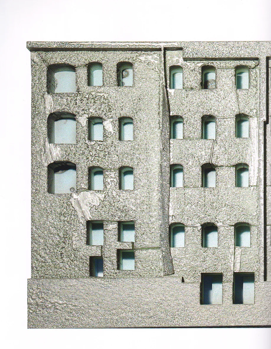 Close-up of the model illustrating Beniamino Servino's entry.