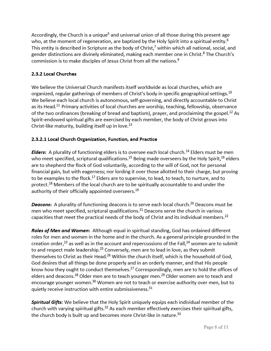Full Doctrinal Statement — Rice Lake Bible Chapel