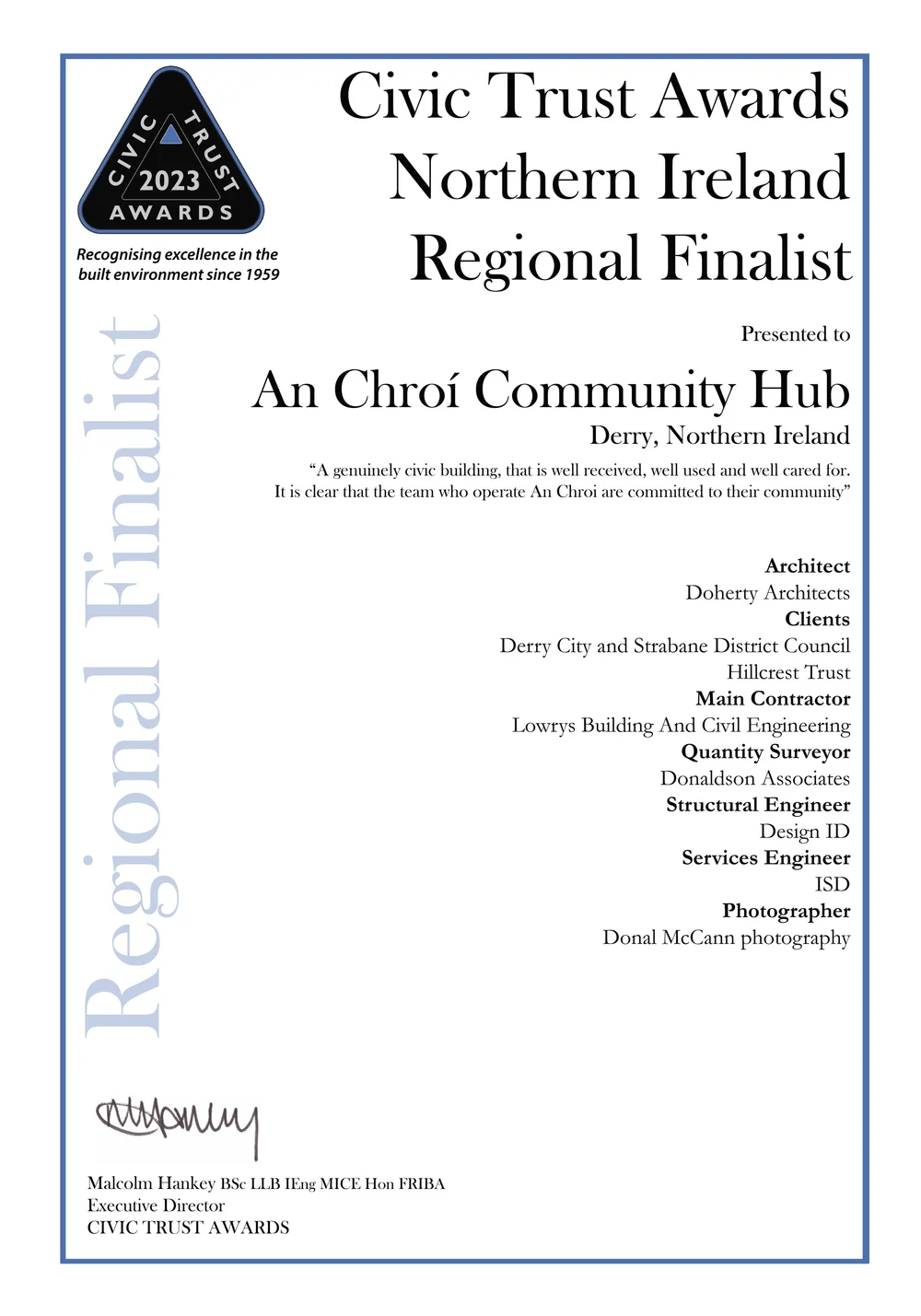 Civic Trust Award 2023 — Doherty Architects