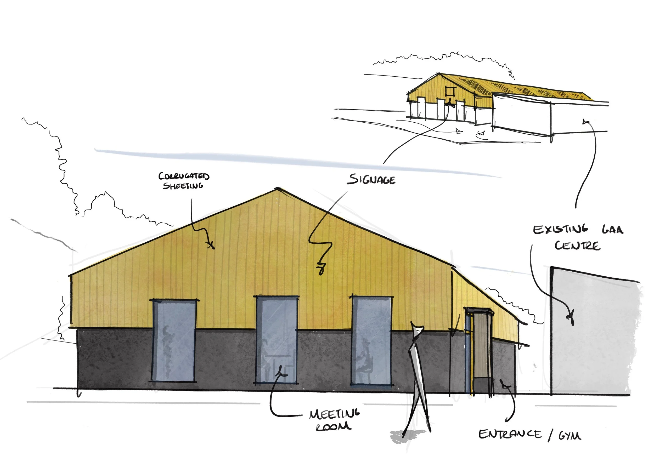 GAA Gym Hand Sketches — Doherty Architects