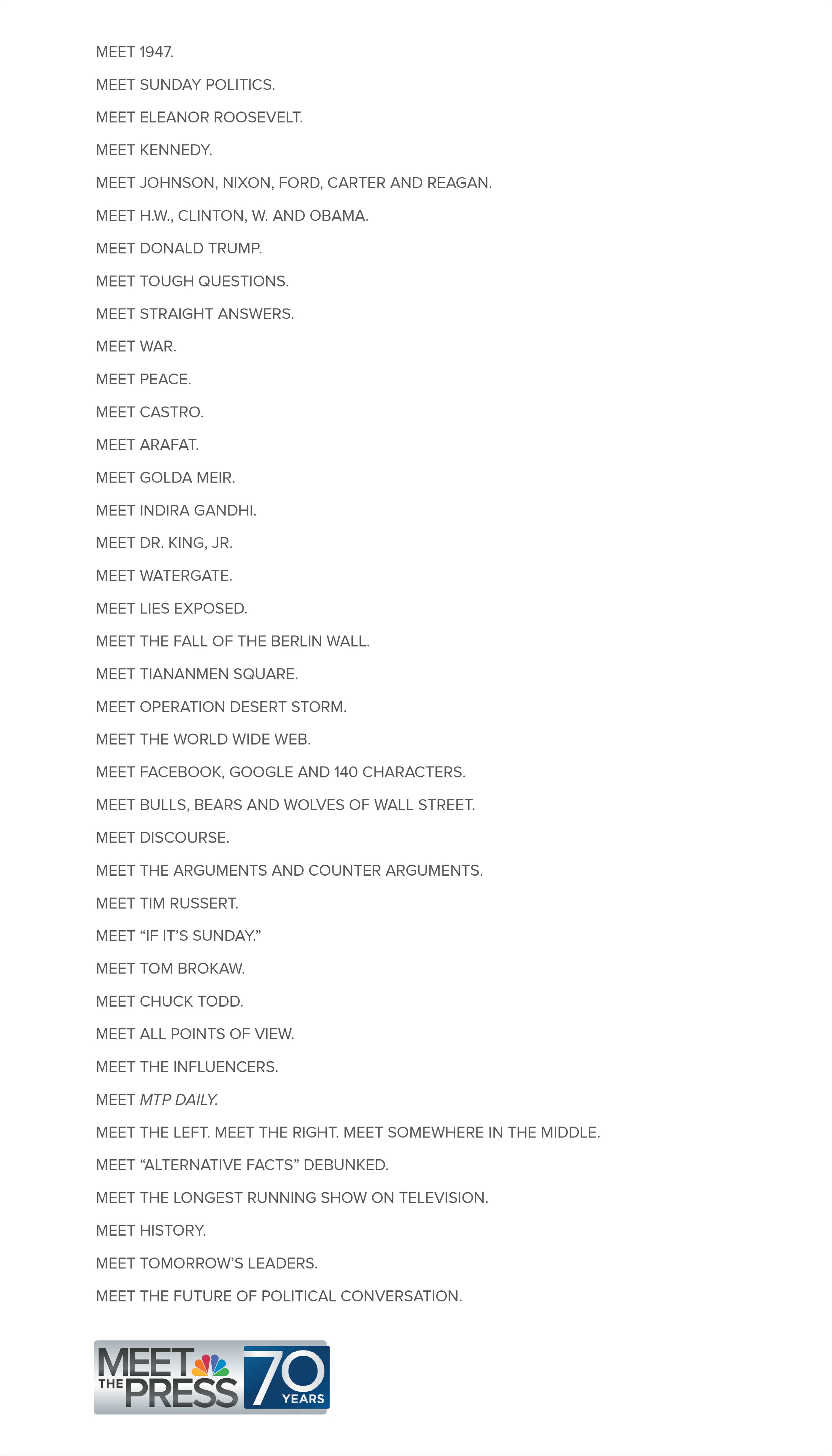  We had the idea for a full page ad on a Wednesday evening. It ran four days later in the New York Times.  ———————————————————————— 