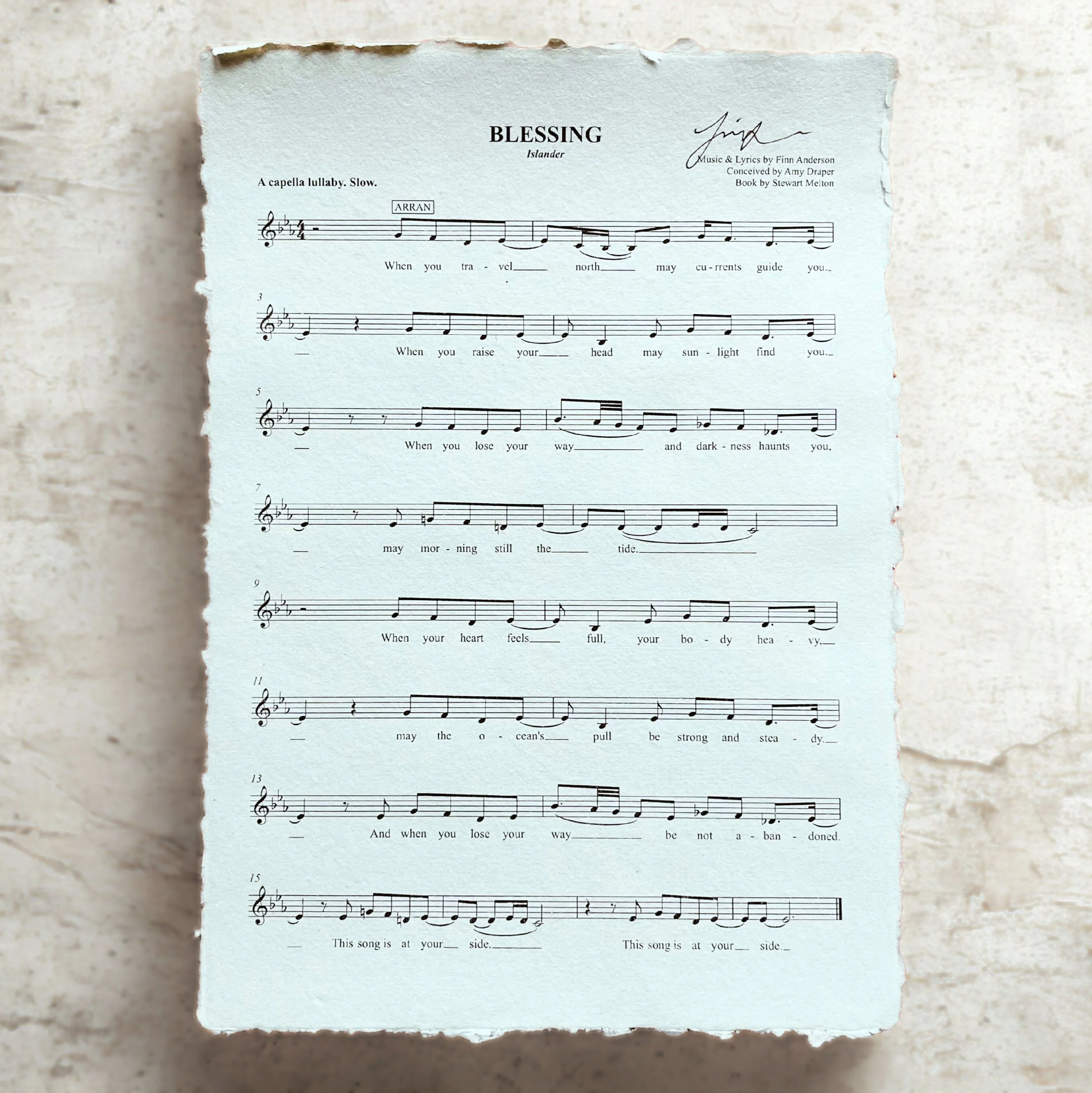 Signed Sheet Music Print