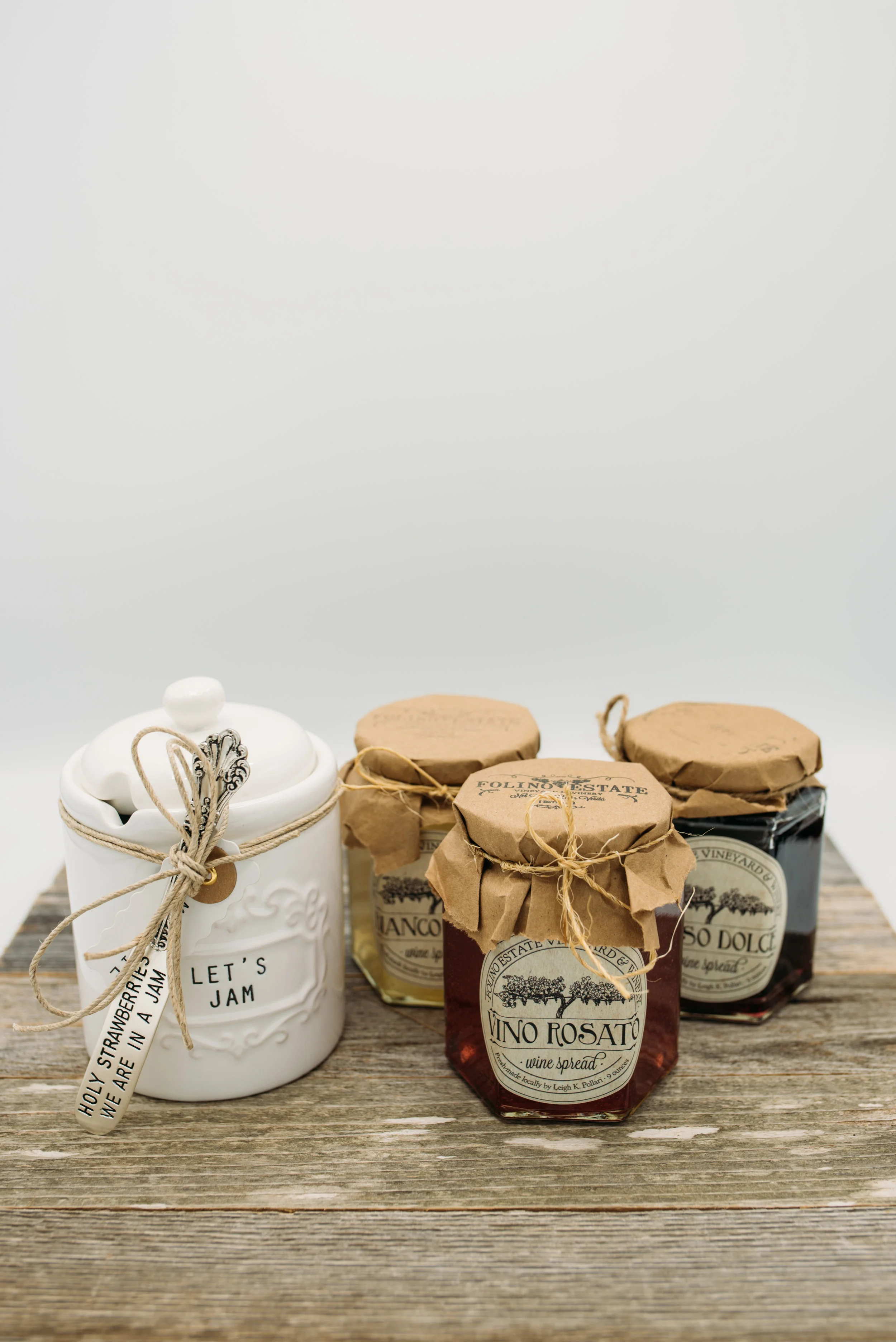 Ceramic Jam Jar -$20.95 Assorted Wine Jams -$14.95 each