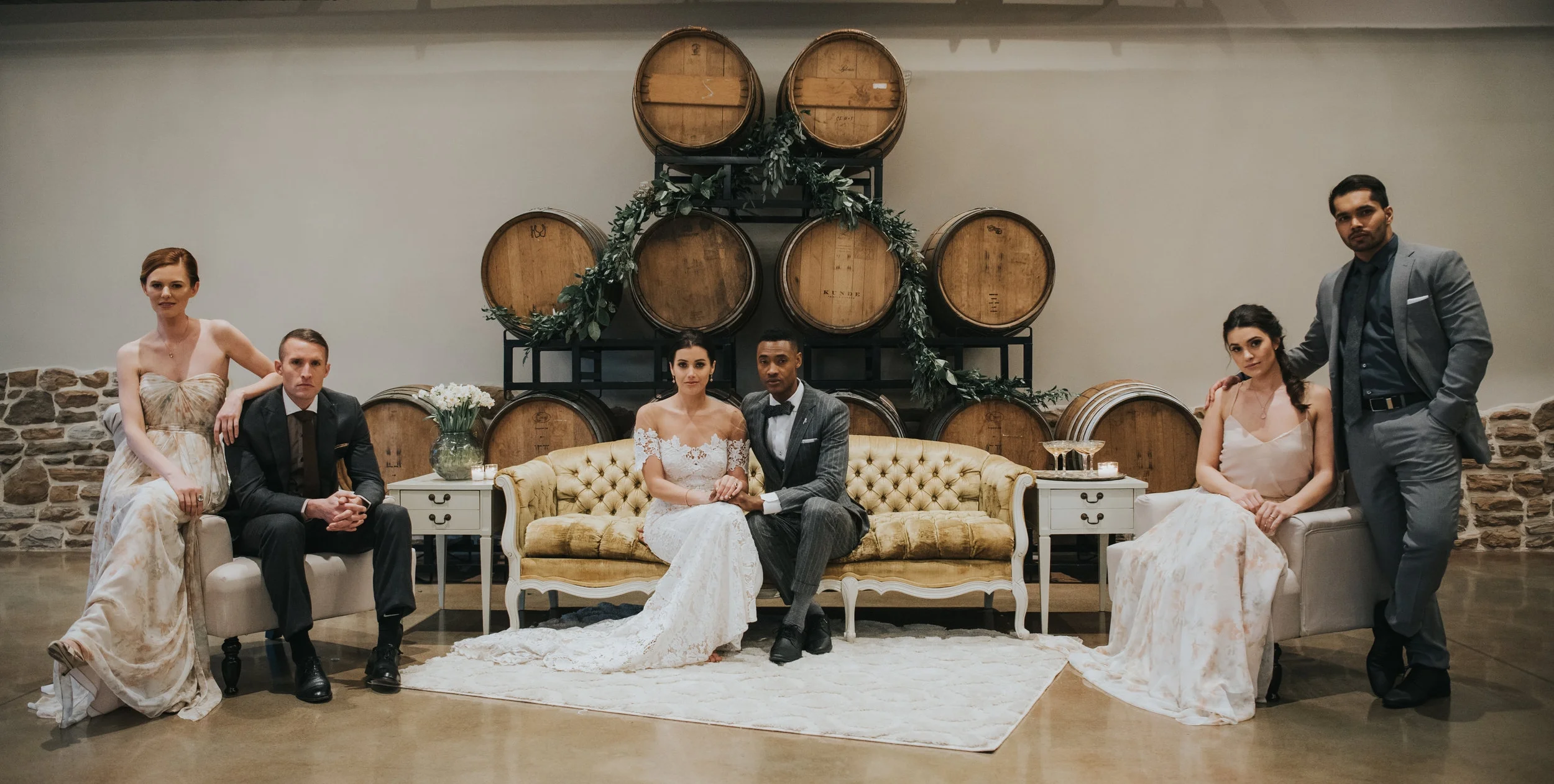 Special Thanks to Participating Vendors: Host: Styled Shoots Across America Planning & Design: La Rue Events Flowers: Allium Floral Design Stylist: Susan Padron Hair: Emily Nepa Makeup: Makeup by Roxy Stationary/Calligraphy: Berkshire North Studio Silk Ribbons: Pompom Blossom Cake: Prima Cristina Cakes Rentals: Fox and Finch Vintage Rentals Linens: Party Crush Studio Jewelry: Harry Merrill & Son Bridal Gown: Lovely Bridal Designer: Lovers Society Bridesmaid Dresses: Bella Bridesmaids Designer: Jenny Yoo Suits: Common Wealth Proper Models: Bride and Groom: Brooke and Tyreese Bride and Bridesmaid Agency: Reinhard Agency