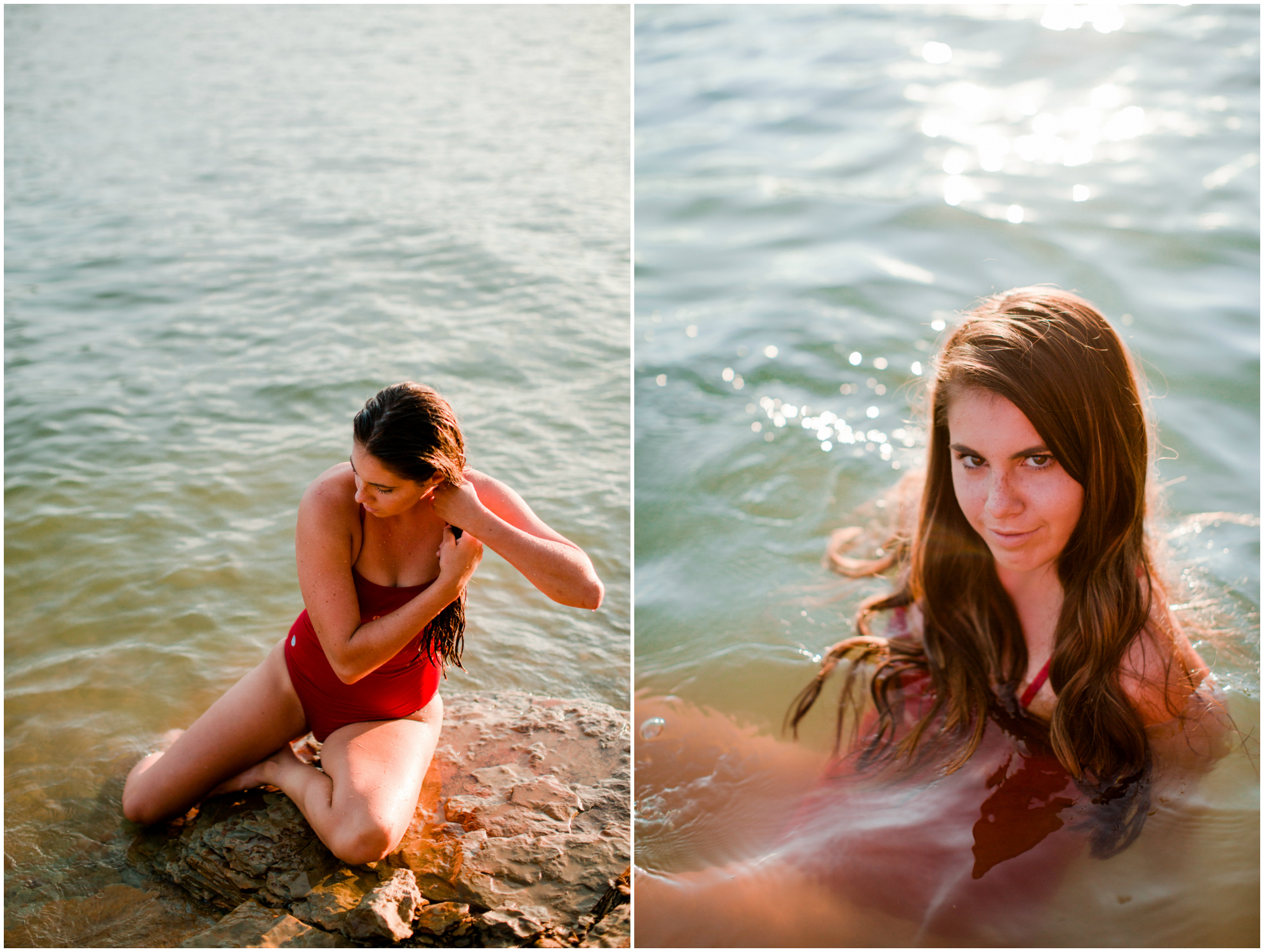 Okay, how many people can say they went swimming during their senior session?!