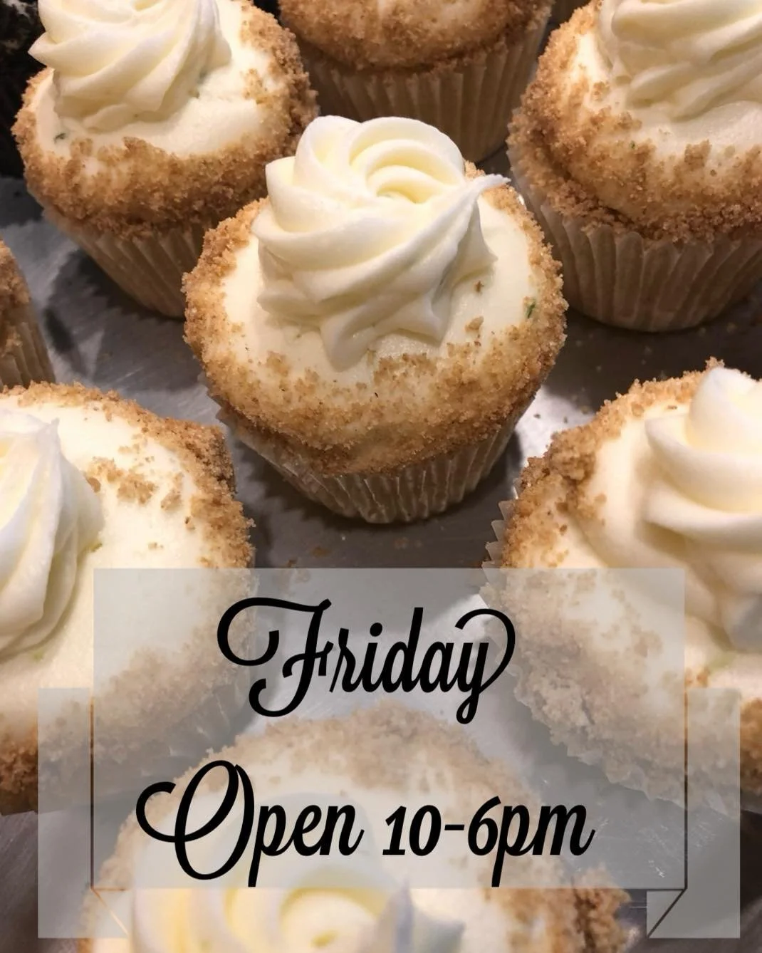 Friday!!!! Open 10-6pm
🍋&zwj;🟩Key lime pie is flying out of here last week and this week&hellip; try one for yourself. 

Menu-
Carrot Cake 
Key lime pie 
Cannoli 
Funfetti
Oreo
Strawberry Shortcake 
Vanilla M&amp;M
Chocolate Dubai
Chocolate Dream
C