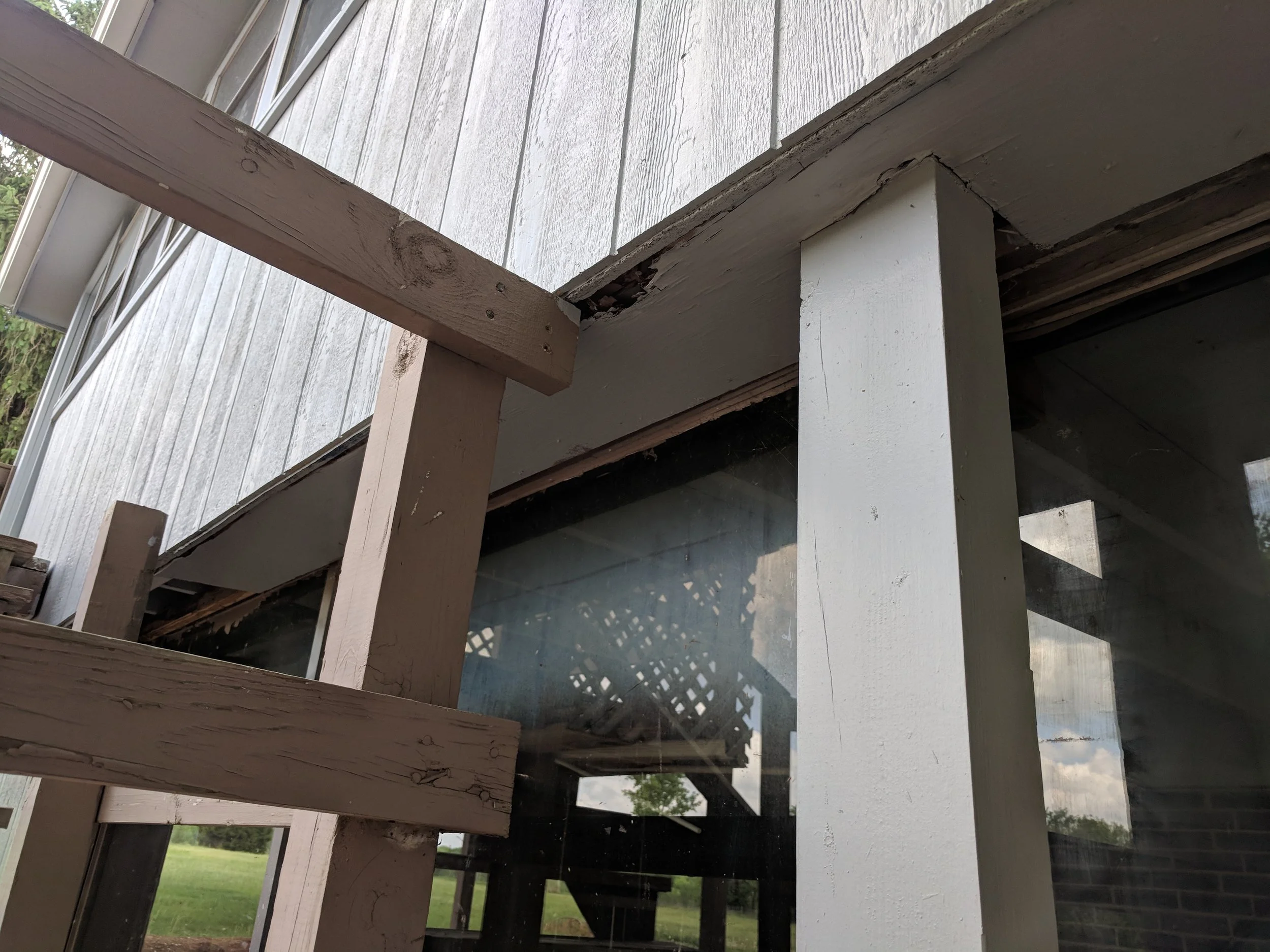 Here’s perspective on the worst part, though damage is present throughout that part of the underside of the deck.
