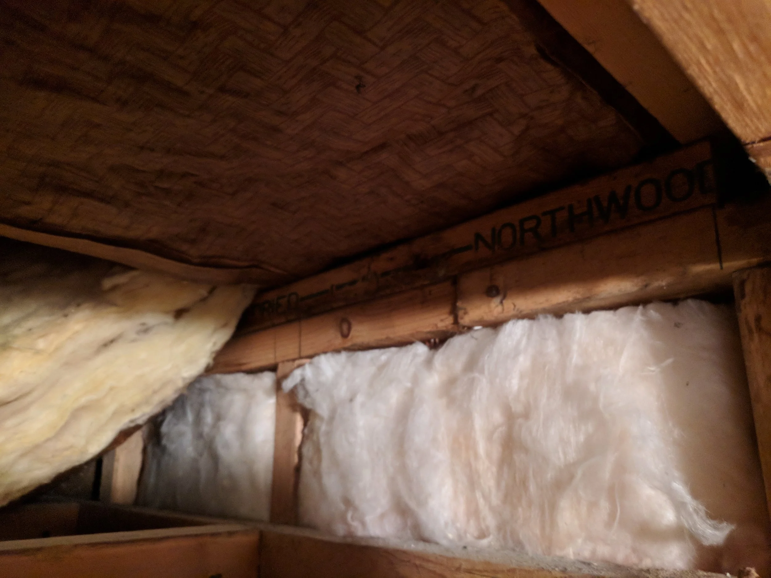 Above bathroom in basement