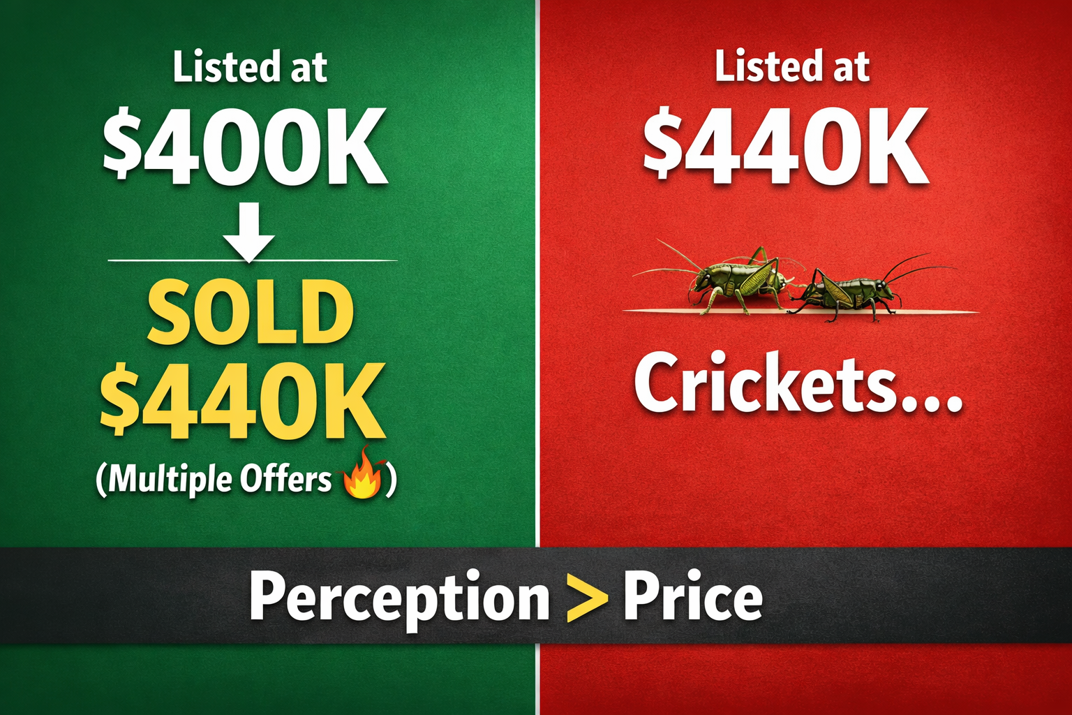 An image showing that perception is greater than pricing