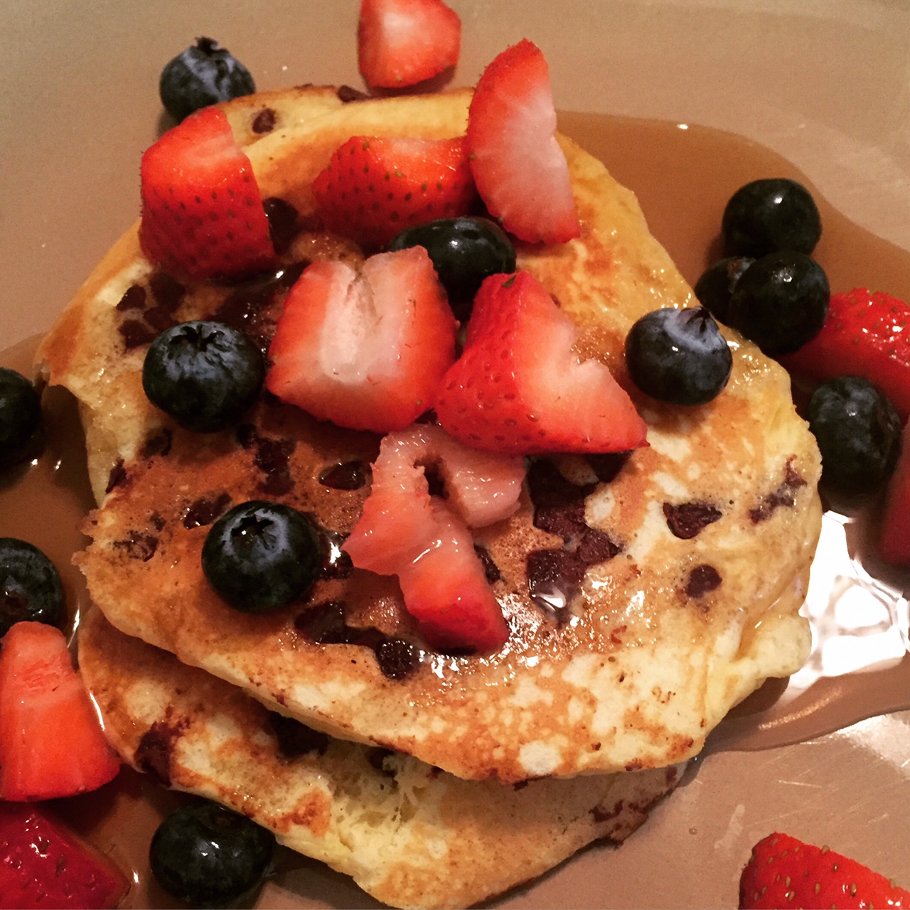 daddy's chocolate pancakes. obviously the best recovery food.