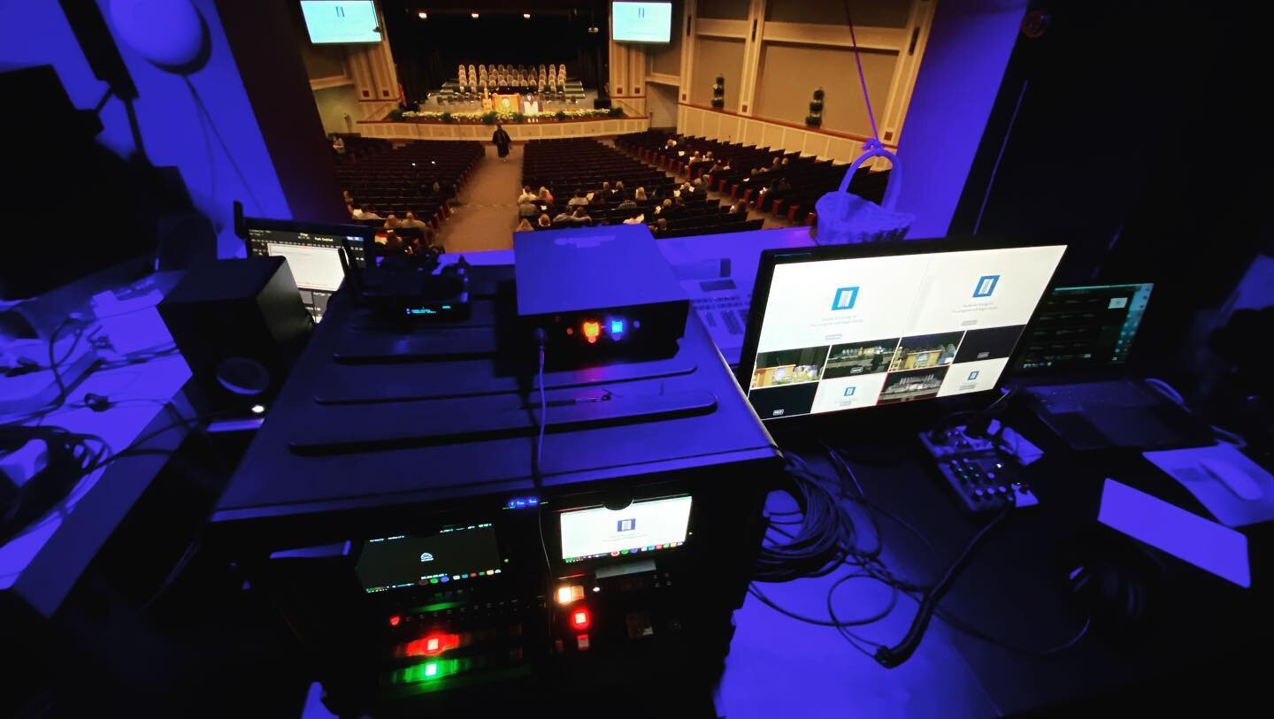 Great crew last weekend producing live coverage of a college graduation. Swipe to applaud graduates &gt;