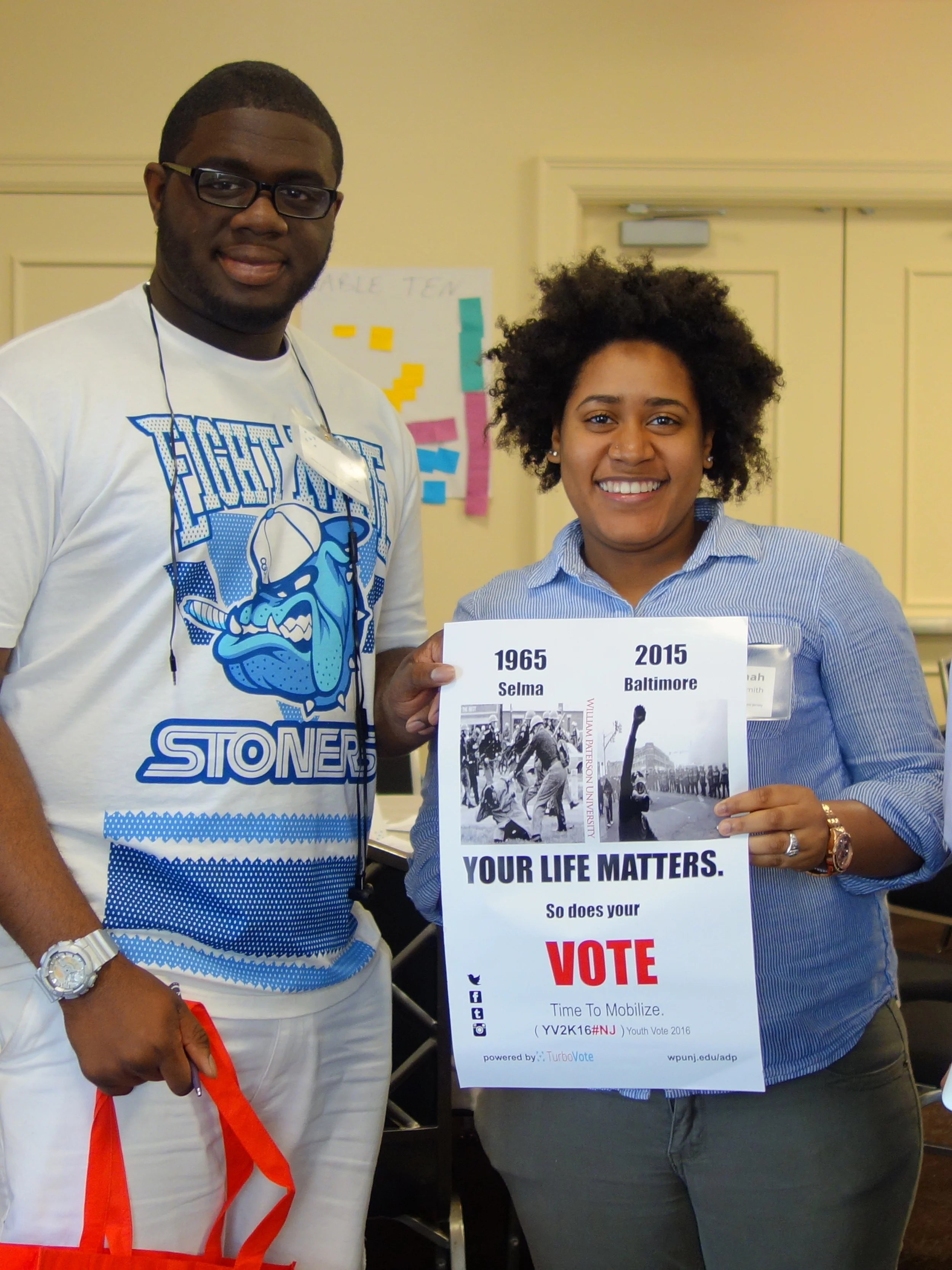Student leaders from William Paterson University participating in the 2015 TurboVote Voter Engagement Symposium.