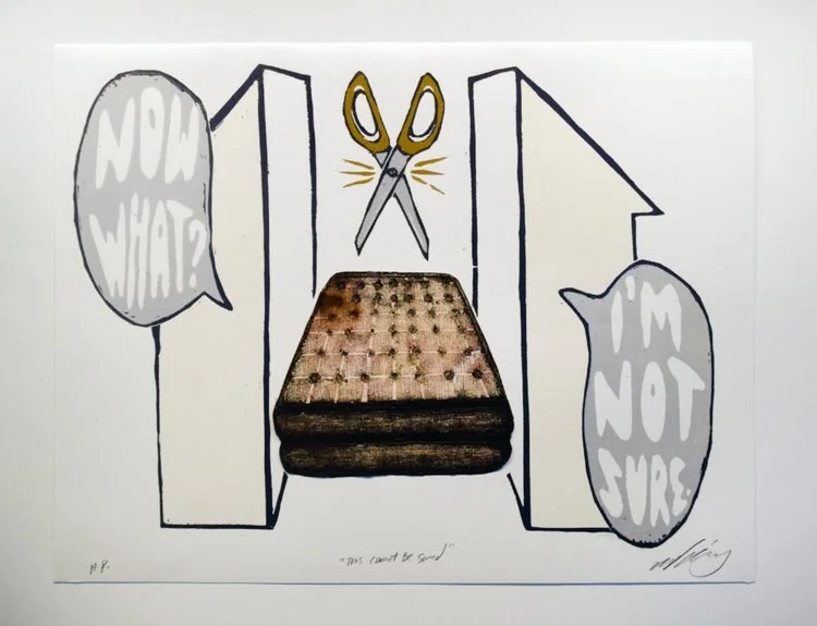 This Cannot Be Saved Collagraph, monotype, color reduction woodcut, chine-collé - A.P. 18 x 14 in.