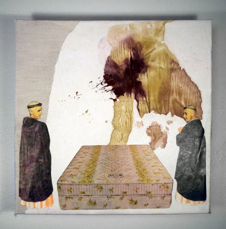 Resurrection Cut paper collage with monotype on muslin and panel 12 x 12 in. 2016