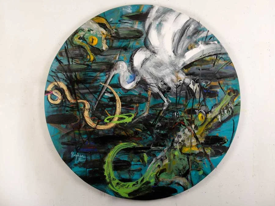 Off to Eden, 1992 | Acrylic on Board | 64 in. diameter