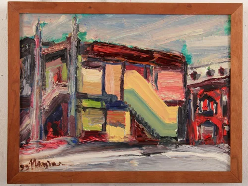 Demolition Wall (Montreal), 1999 | Oil on Board | 9 x 12 in.