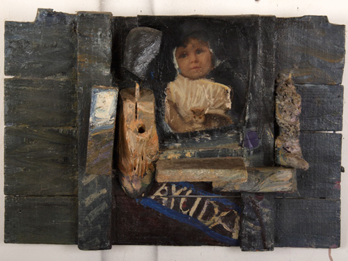 Ayuda, 1985 | Oil and Mixed Media | 15.5 x 22 x 5.5 in.