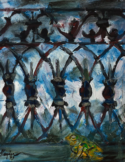 Toad on a Balcony, 1999 | Oil on Board | 14 x 11 in.