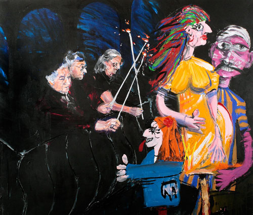 Mexican Dolls, 1997 | Acrylic on Canvas | 55 x 65 in.