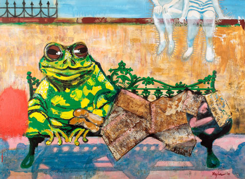 Homeless Woman with Her Friends, 1994 | Acrylic onCanvas | 53 x 72 in.