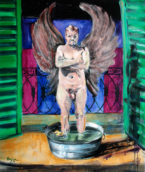 Country Bath (Self Portrait), 1994 | Acrylic on Canvas | 73 x 61 in.