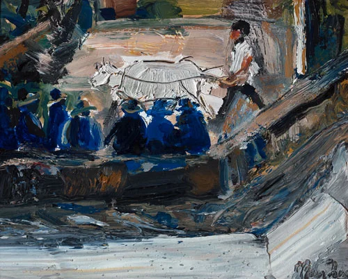 Cattle Show Oaxaca, 2000 | Oil on Board | 9 x 10.5 in.