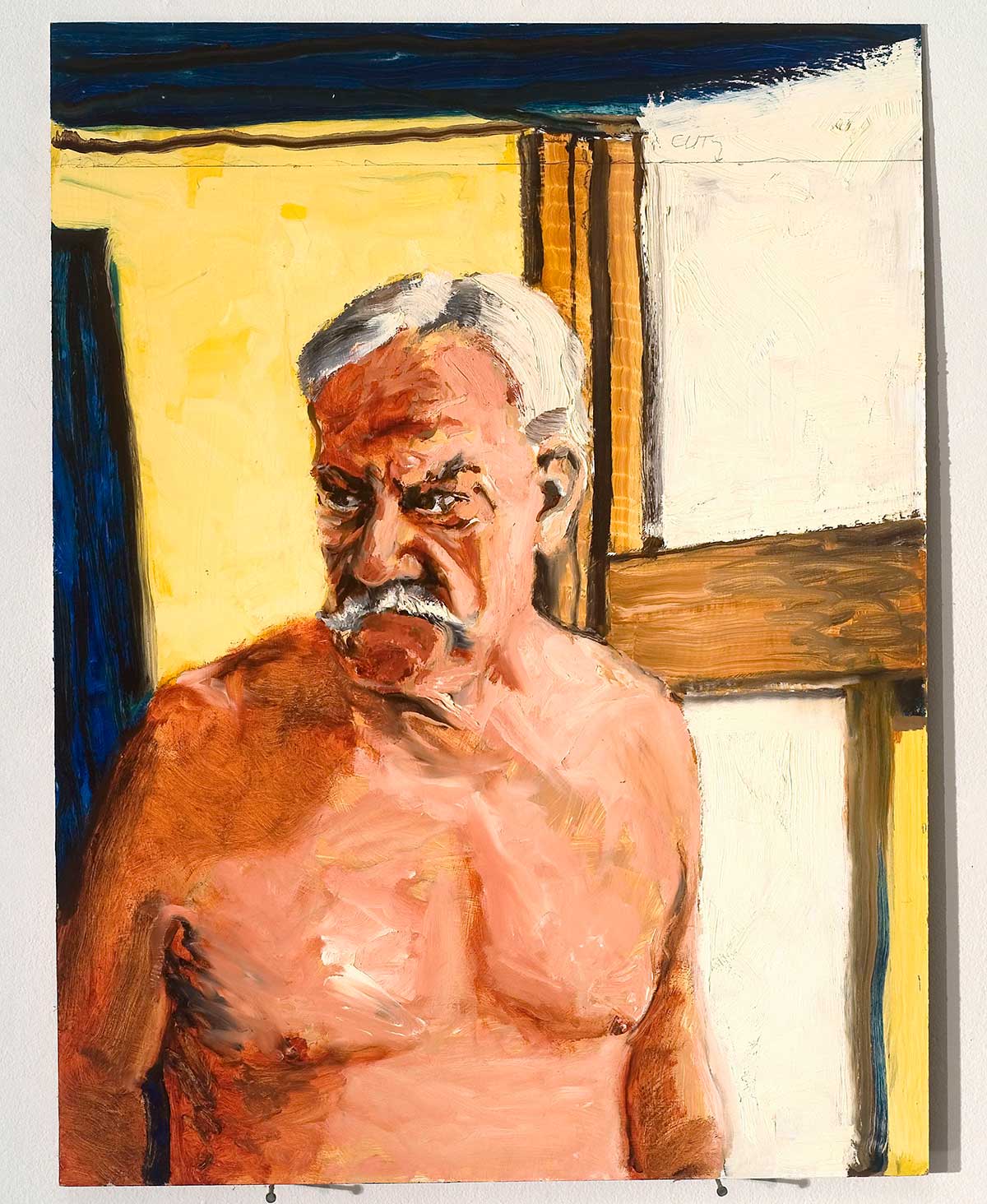 Rayner Self Portrait (Bare-Chested), 2005 | Oil on Board | 24 x 28 in.