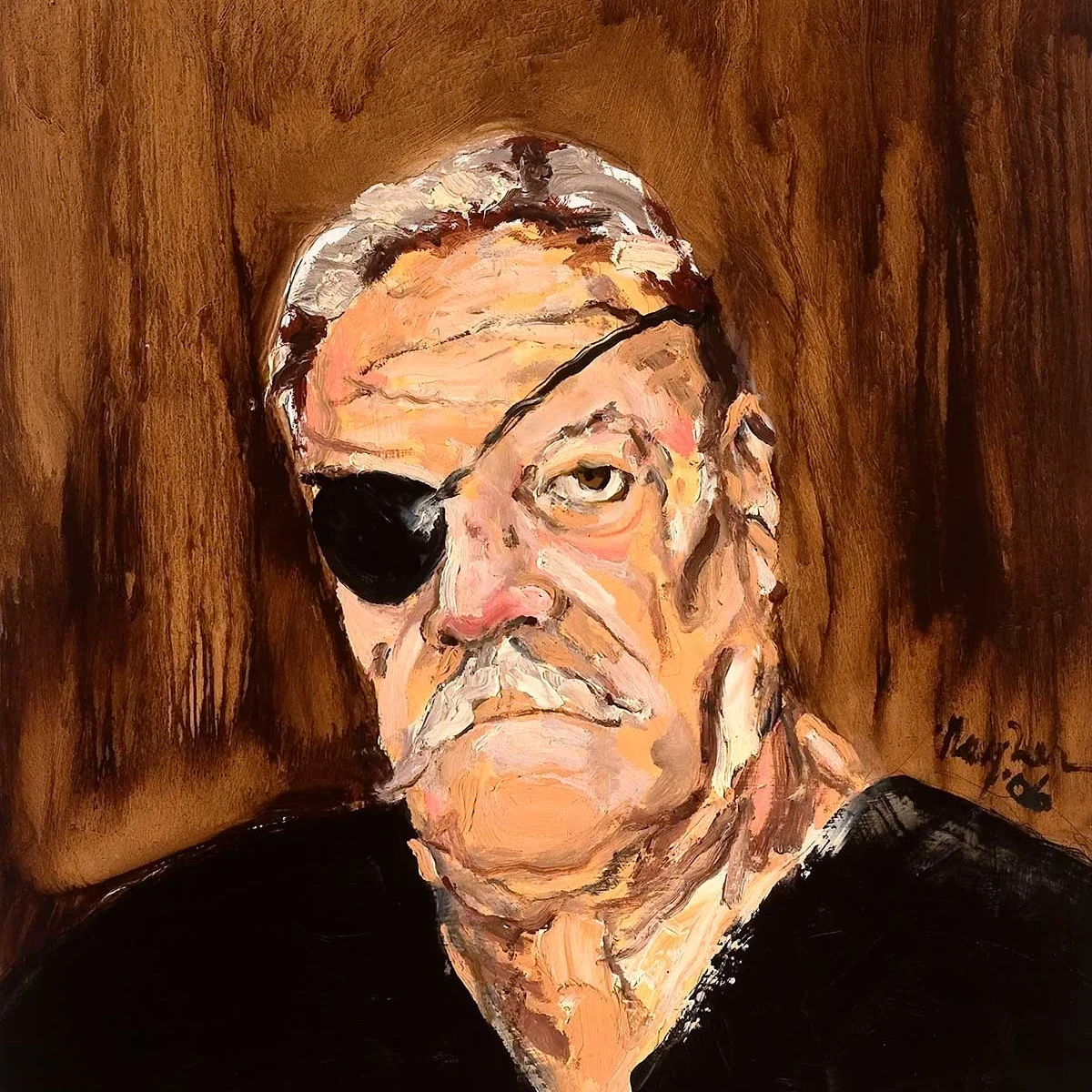 Rayner Self-Portrait (Eye Patch), 2006 | Oil on Board | 24' x 40'